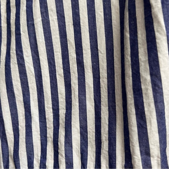 Tuckernuck Pomander Place Lizzie Oxford Stripe Puff Sleeve Babydoll Dress Large - Picture 7 of 14